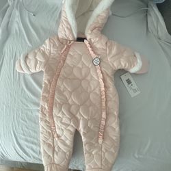 Rothschild Baby Girls Faux Quilt Coat Size 6/9 Months Pink RETAIL $70