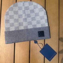 Louis Vuitton Gray Monogram Knit Beanie Hat 
