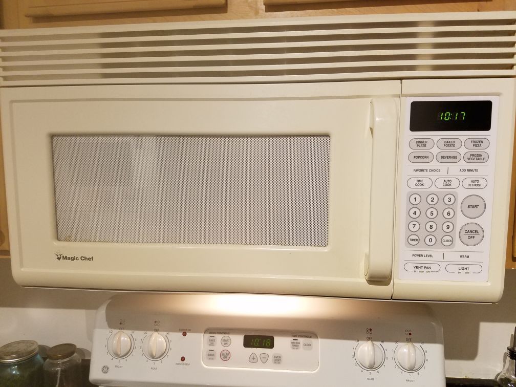 Microwave/ exhaust fan. Over the range or countertop.