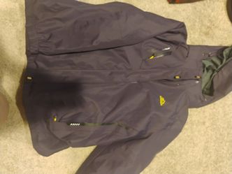 Purple Outdoor Shell Jacket with Yellow Accents