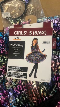 Girls' Fluffy Kitty Halloween Costume Size 6/6X
