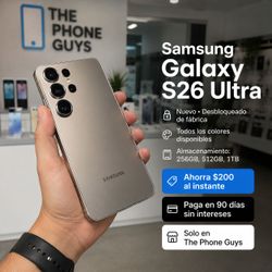 Samsung Galaxy S26 Ultra Desbloqueado de Fábrica | Nuevo | Ahorra $200 al Instante