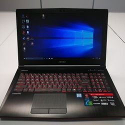 MSI GE62 16" Gaming Laptop Intel Core i7 -7700HQ 16 GB Ram 500 GB SSD Nvidia GTX 1050 Graphics Webcam HDMI WiFi Bluetooth Windows 10