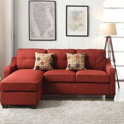 Brand New Red Reversible Sectional Sofa 