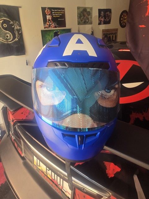 Captain America Motorcycle Helmet Large