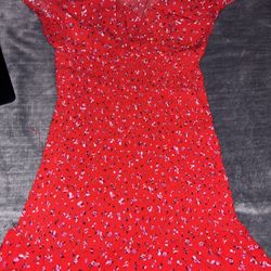 Red dress with flower design