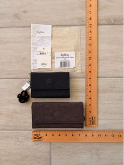 NEW Kipling AC3710 Pixi Snap Medium Organizer Wallet Black Tonal MSRP $48 & Pre-Owned Kipling’s Brownie Basic/ Essentials Collection Large Purse Walle