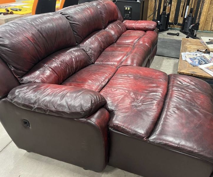 Red Leather Couch 