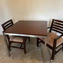 Metal Base Table With Chairs