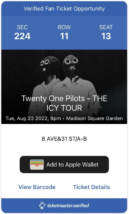 Twenty One Pilots Concert Tickets - 4 - Madison Square Garden New York