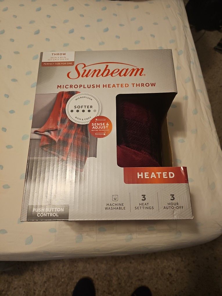 Sunbeam Microplush Heated Throw 50x60
