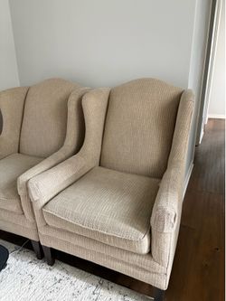 Two wing back chairs