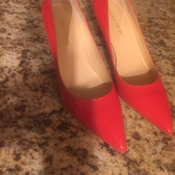 Ivanka Trump 3 “ Red Patten Leather High Heel Pumps. Worn Only Once. Great Souvenir For Trump Fan