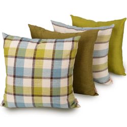 Throw Pillow Covers 18x18 Set of 4 Plaid Stripe Decorative Cushion Case Farmhouse Pillowcase 