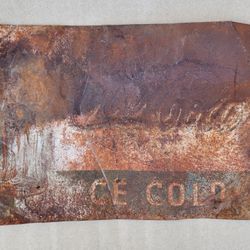 Original Drink Coca Cola Ice Cold Vintage Metal Tin Embossed Sign