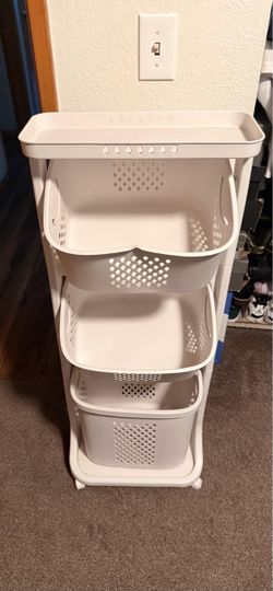 White 4-Tier Plastic Storage Cart