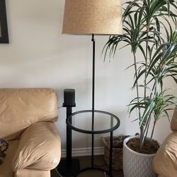 Floor Lamp With Built In Glass Table