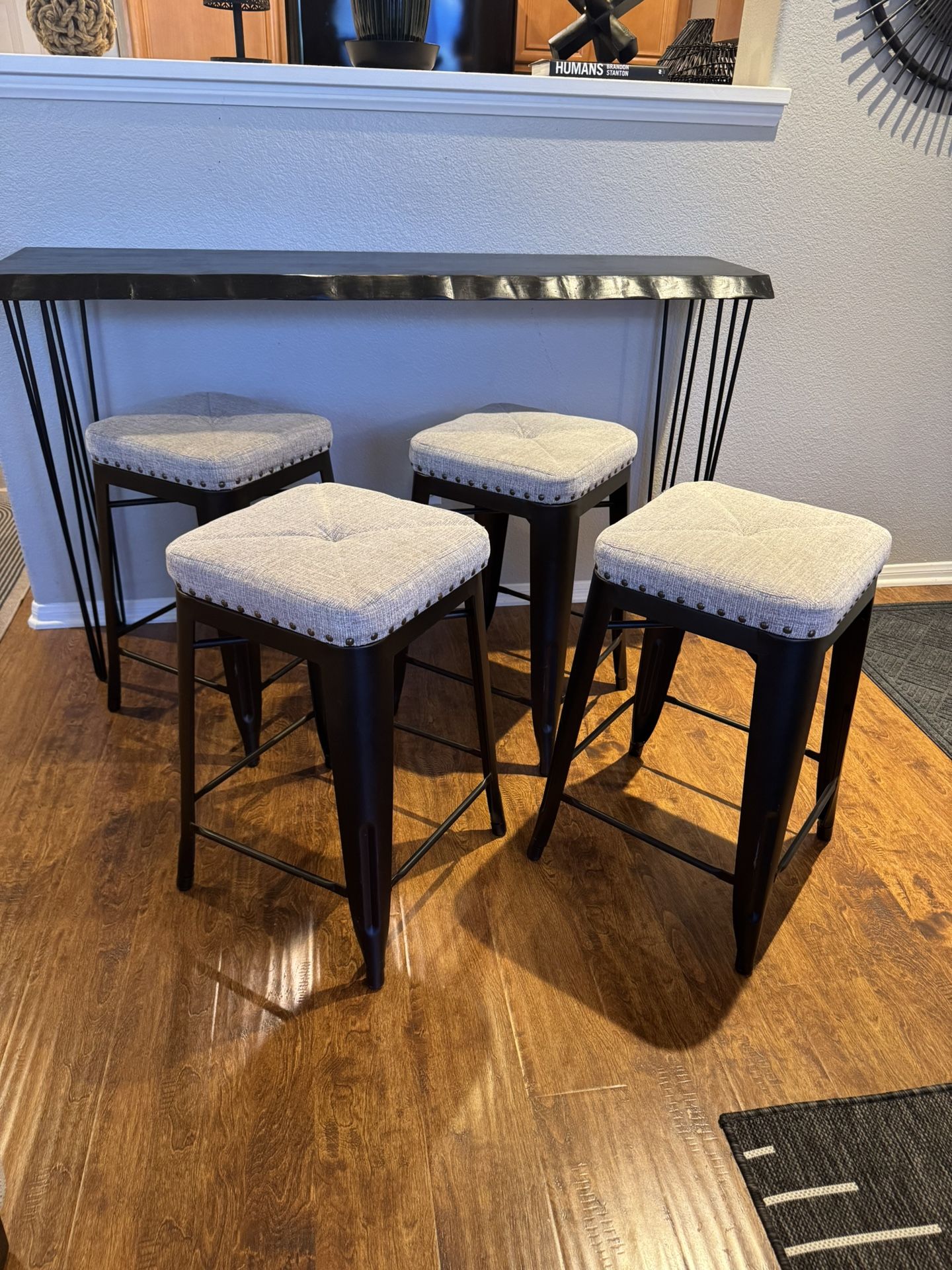 Industrial Style Upholstered Stools