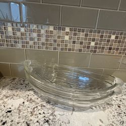 Glass Oval Deep Decorative Bowls – Set of 2