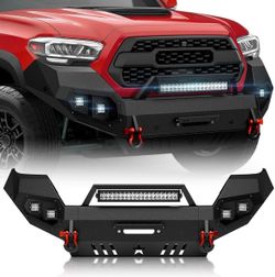 Toyota Tacoma Off Road Bumper with Winch Plate and LED Light Bar