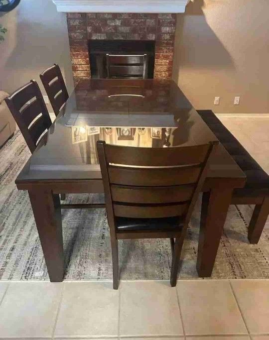 Dinning table and chairs Bench 