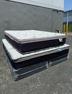 ⚡️FREE DELIVERY⚡️NEW 12” PillowTop Bamboo Mattress and Box Spring - Twin Full Queen King Cal King 🛏️😴