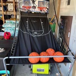 Electronic Basketball Arcade Game Double Shot 2 Player W/4 Balls, Electronic Scoreboard 