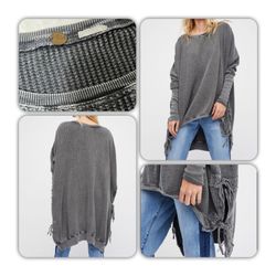 FREE PEOPLE Women's Black Fp One Interlaken Tunic (See measurements)