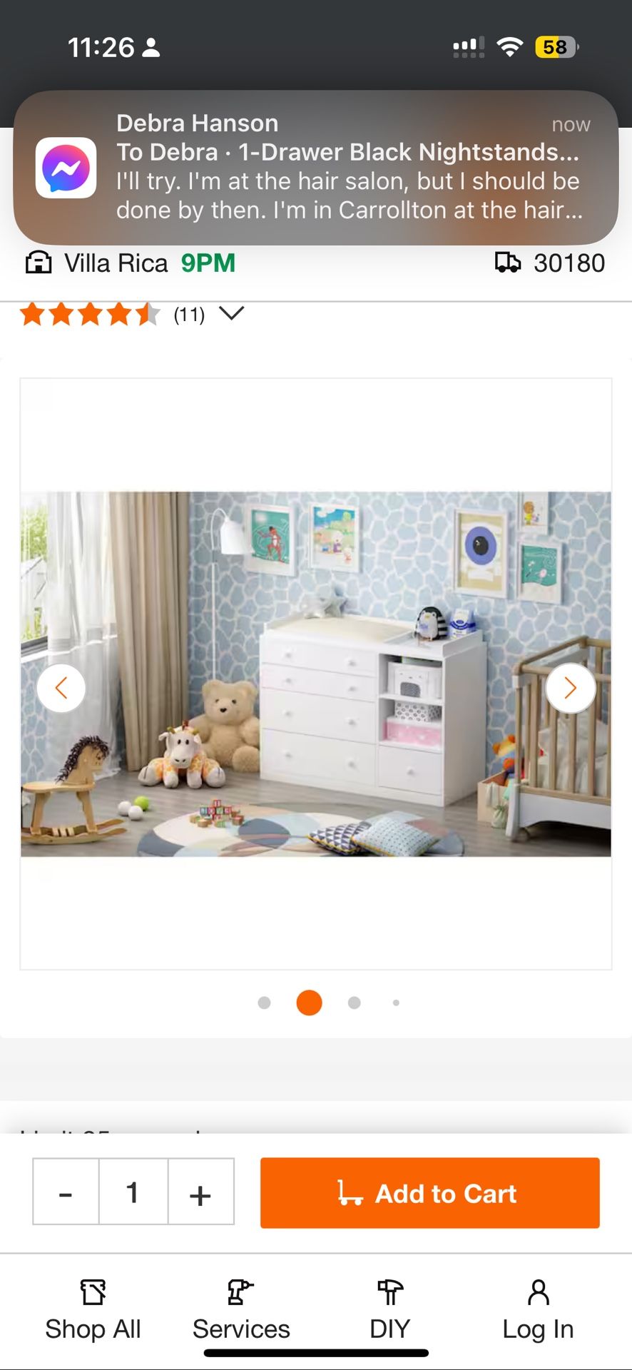 4 Drawer Changing Table