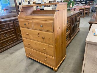 IKEA Wooden 5 Drawer Dresser w/ Convertible Top Feature