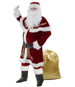 Men's Santa Costume Set Adult Santa Claus Suit
