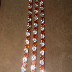 Red And White 3mm Cubic Zirconia 7.09in