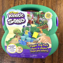 NEW! Kinetic Sand Diggin’ Dog Park in Case Excavation Play Set Sensory Toy  All natural sensory toys made with natural sand. The original kinetic sand
