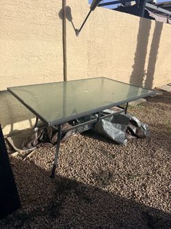 Outdoor glass table