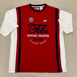 FILA Heritage Collection 73*04 Classic Sport Jersey – Red & White – Size 2XL