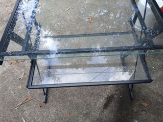 Glas metal desk
