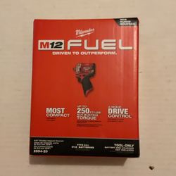 Brand New Milwaukee M12 Fuel Brushless 3/8” Stubby Impact Wrench ( Tool Only ).      190 Firm on Price.    190 Firme en Precio.