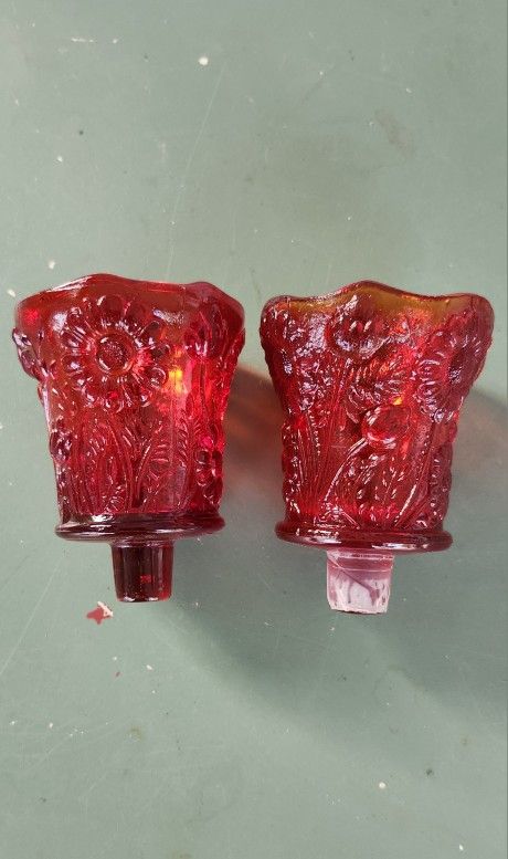 2 Vintage Homco Red Votives