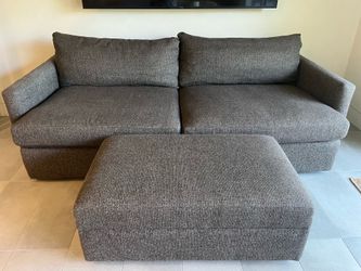 93” Couch w/ Ottoman (Crate & Barrel)
