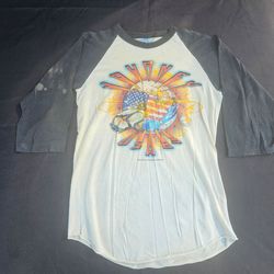 Journey 1983 Frontiers World Tour Double Sided The Knits Tag Raglan Shirt M VNT