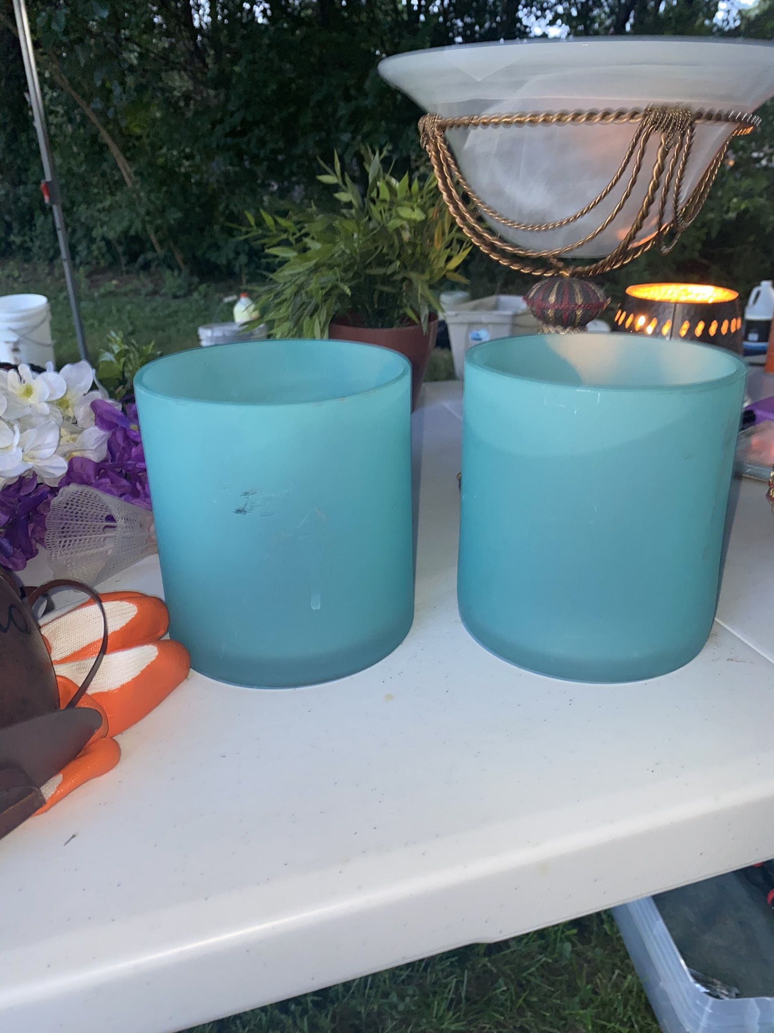Blue Candle Holders 