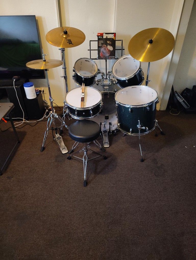 Sound Percussion Labs (SPL) Unity II drum set +Sabian 16" B8X Medium Crash cymbal +How To Play Drums Handbook