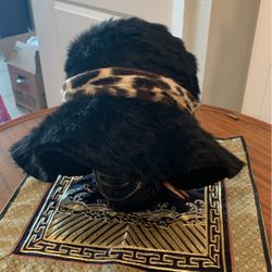 VINTAGE CORALIE FUR HAT-Leopard Hat Band