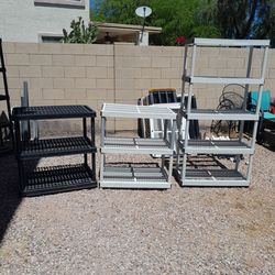3 or 5 Tier Plastic Utility Shelving Units $25-$35 each Garage Shelves See All Photos