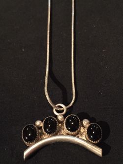 925 Sterling silver onyx chain