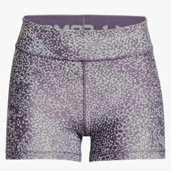 Under Armour Women HeatGear Mid-Rise Printed Shorty Compression Shorts Sz Large