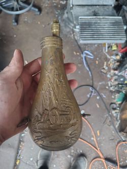 Old civil war powder flask