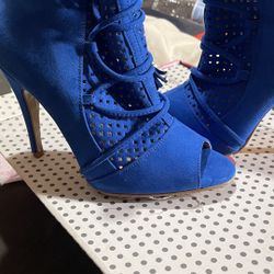 Blue Booties  Heels 