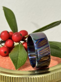 10mm ZrTi ring timascus ring, mokuti ring (polished finish) zirconium titanium