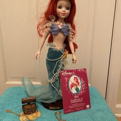 Ariel Disney Princess Brass Key Porcelain Doll